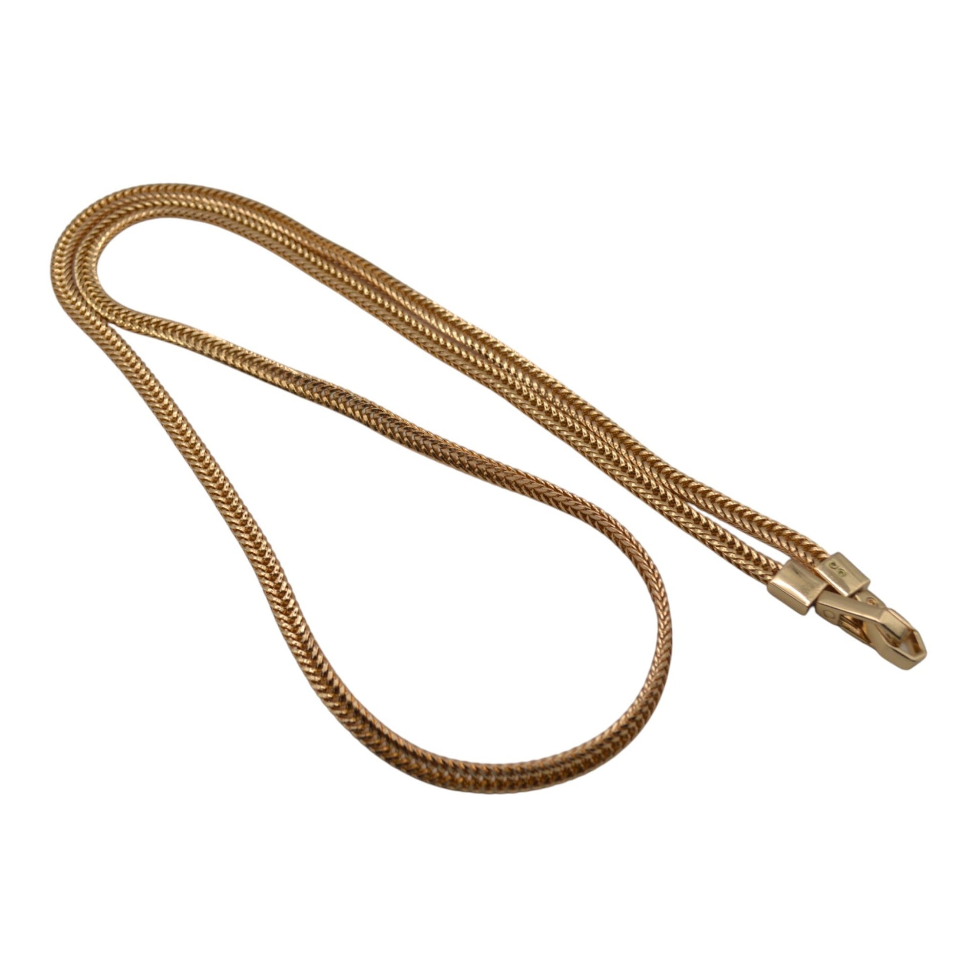 Siacase 14 Karat Gelbgold geflochtene Halskette mit Karabinerverschluss, 45 cm