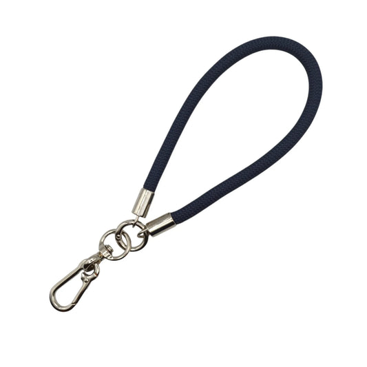 Siacase dunkelblaue Handschlaufe aus geflochtenem Seil mit silbernem Karabiner für Handy oder Schlüssel