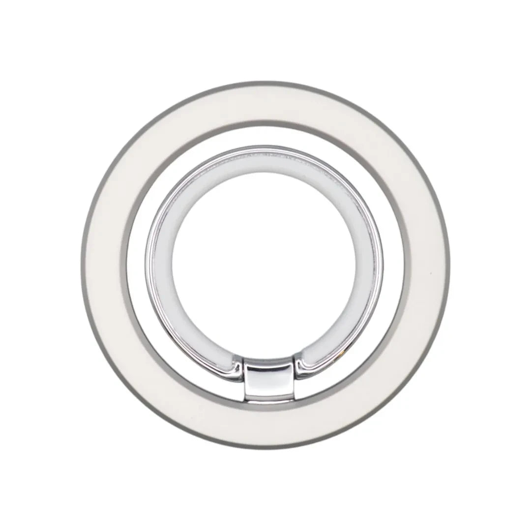Siacase Smartphone Fingerring Halter in Silber und Weiß für sicheren Halt und als praktischer Standfuß.
