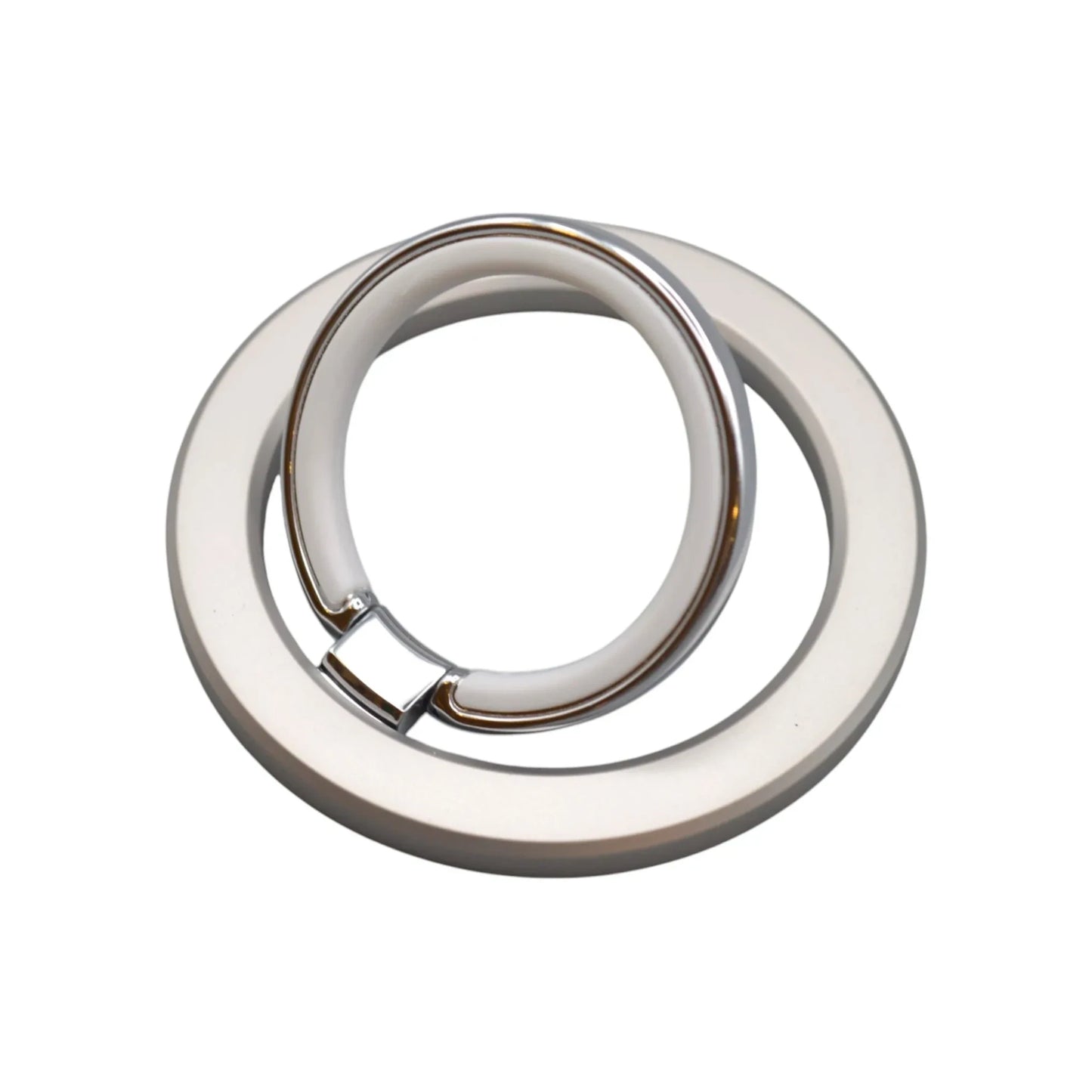 Siacase Smartphone Fingerring Halter in Silber und Weiß mit Standfunktion für sicheren Halt am Handy