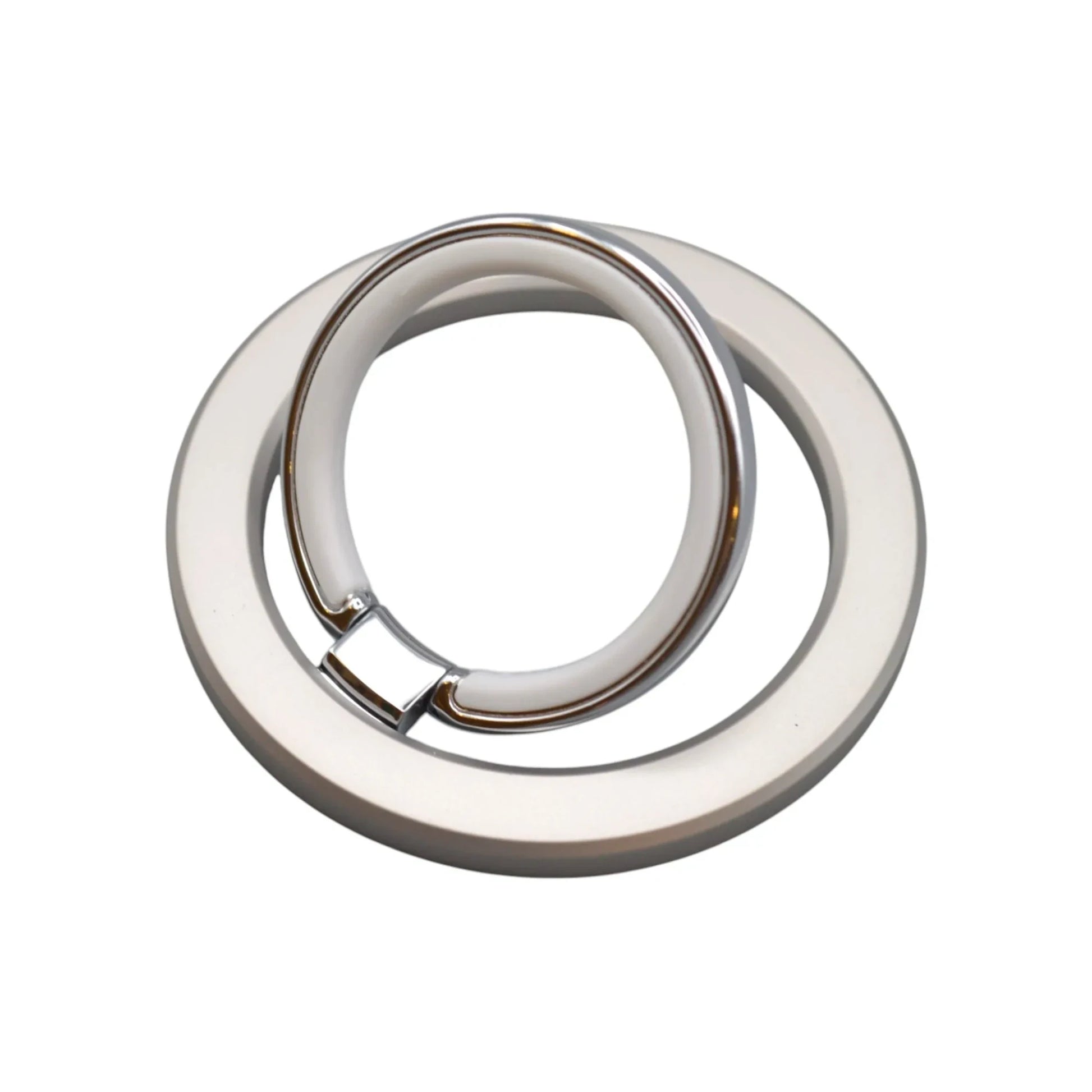 Siacase Smartphone Fingerring Halter in Silber und Weiß mit Standfunktion für sicheren Halt am Handy